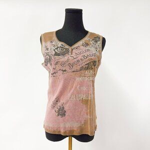 90 VINTAGE STYLE GRAPHIC PREINT TANK TOP